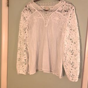 Chicos their size two beautiful white lace top. Worn one time.